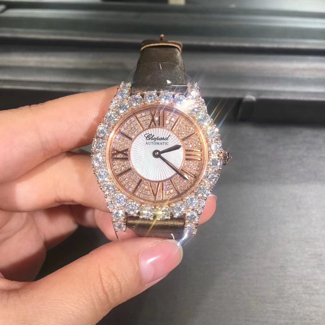 Chopard Lheure Du Diaman Series 18k Gold Full Diamond Belt Watch Custom Made