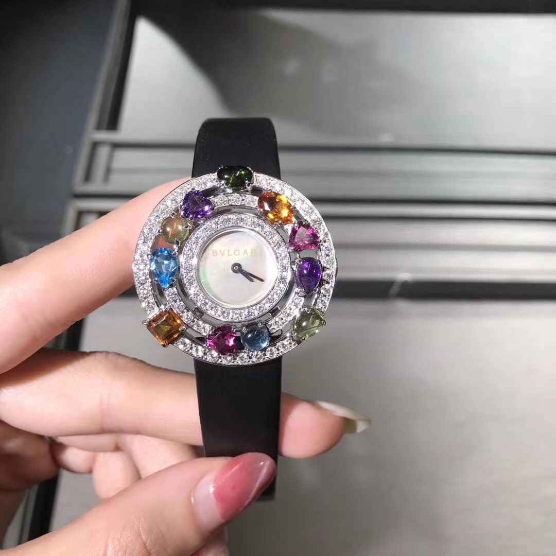 Bvlgari High Jewelry Series 18k Gold Gems Diamond Watch High End Custom Made